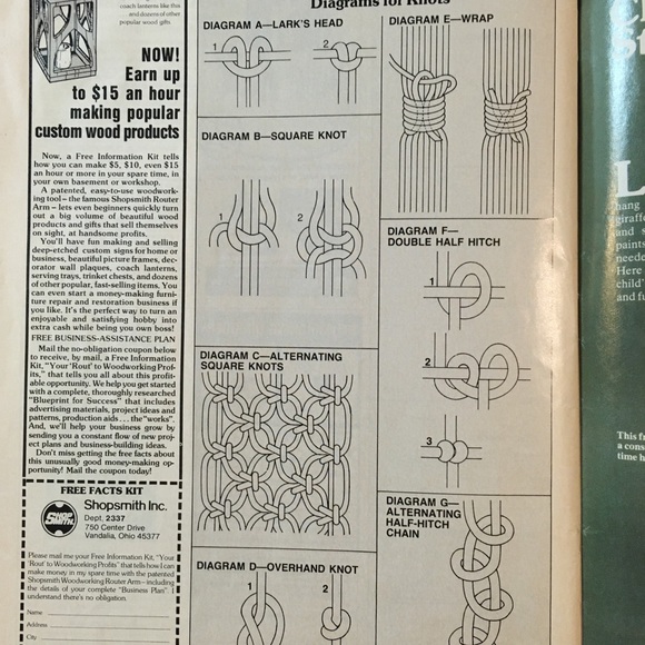 1980s craft magazine with quilt, macramé, crochet & woodworking plans - Picture 8 of 10